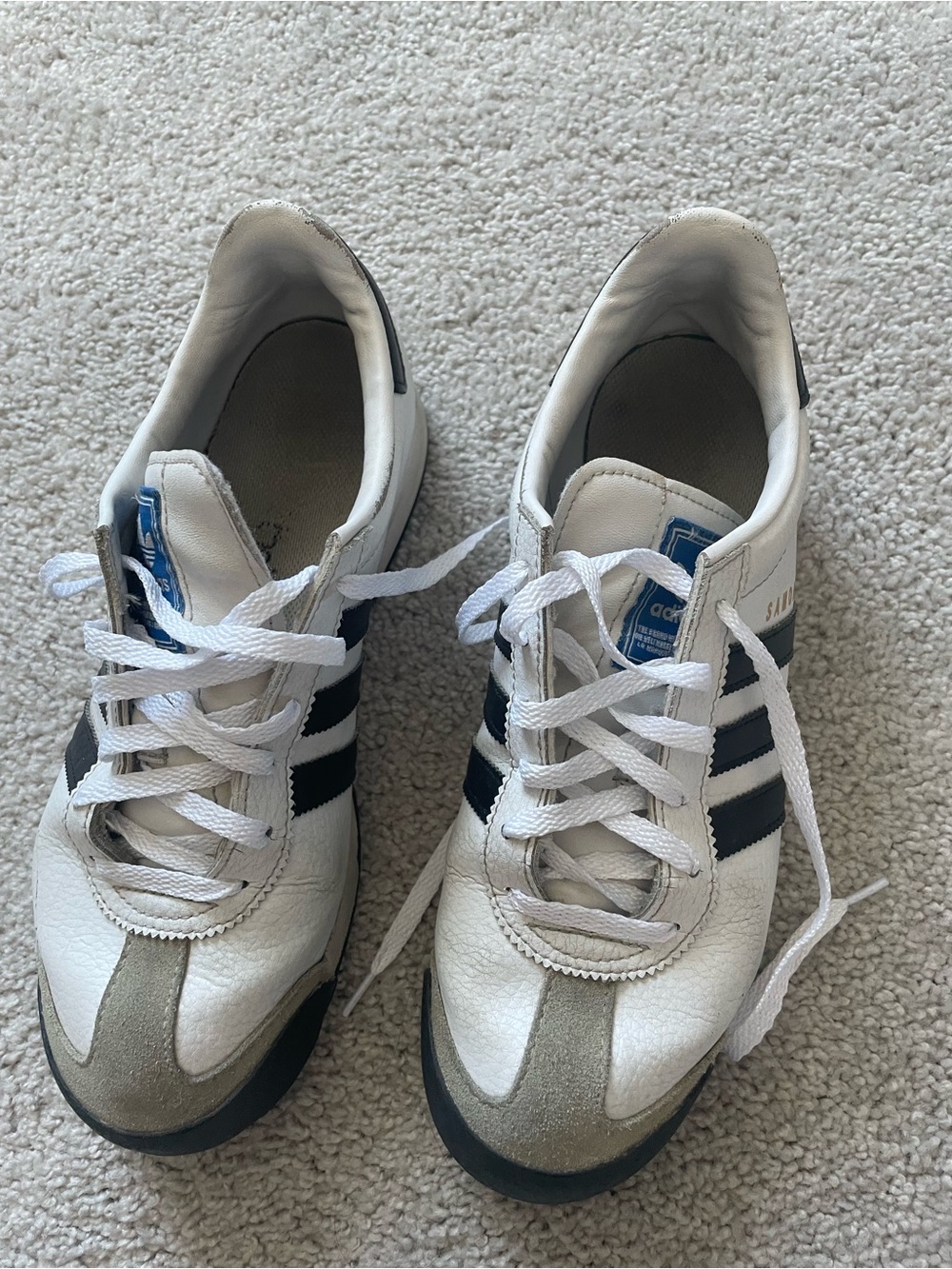 Adidas Samoa White Sneakers with Black Stripes